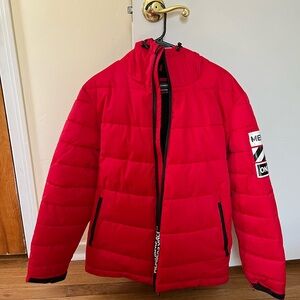 Members Only Vibrant Red Puffer Jacket